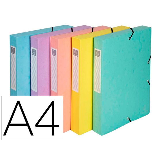 Carpeta De Proyectos Exacompta Aquarel Carton Forrado Din A4 Lomo 40 Mm Colores Pastel Surtidos