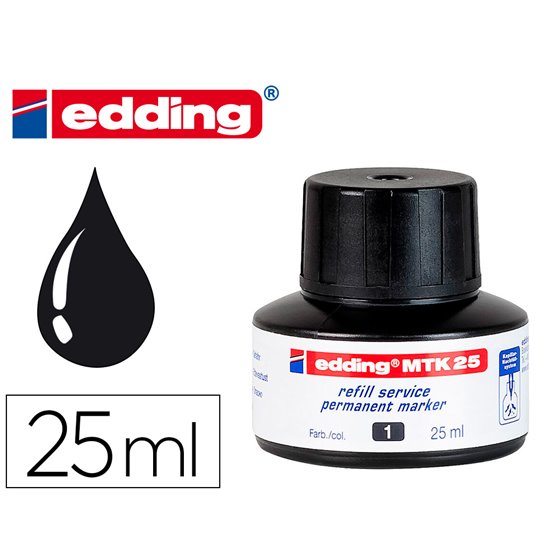 Tinta Rotulador Edding Mtk25 Con Sistema Capilar Color Negro Bote 25 Ml