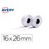 Etiqueta Avery Ondulada Blanca Permanente 26X16 Mm Para Etiquetadora Pl21/18 Caja De 10 Rollos De 1200 Etiqietas