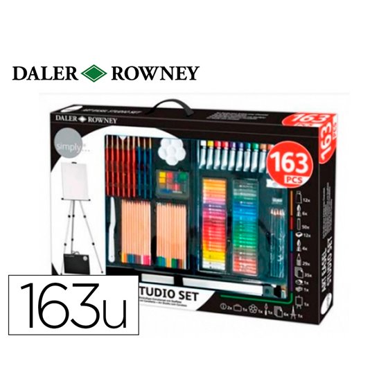 Set De Pinturas Daler Rowney 163 Piezas Con Caballete De Aluminio Plegable 500X70X727 Mm