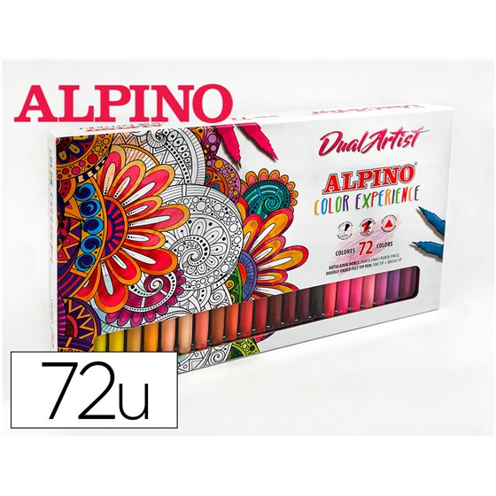 Rotulador Alpino Dual Artist Doble Punta Color Experience Estuche De 72 Unidades Colores Surtidos