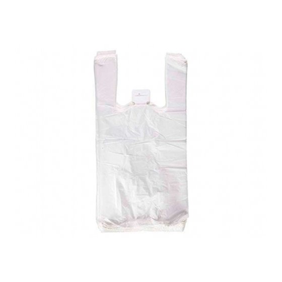 Bolsa Camiseta Reciclada 70% Blanca 50 Mc 35X50 Cm Apta Legislacion De Bolsas 2021