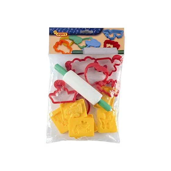 Juego Jovi Rodillo Para Plastilina + 12 Moldes Formas Surtidas