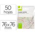 Bloc De Notas Adhesivas Quita Y Pon Q-Connect 76X76 Mm Removible Plastico Translucido Blanco 50 Hojas