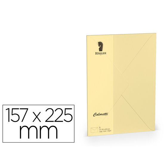 Sobre Rossler Coloretti C5 Color Marron Arena 157X225 Mm Pack De 5 Unidades