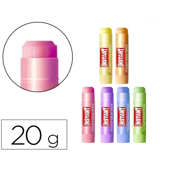 Pegamento En Barra Instant Colores Pastel 20 Gr