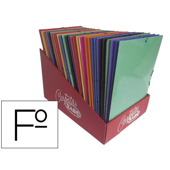 Carpeta Gomas Solapas Saro Carton Folio Colores Surtidos