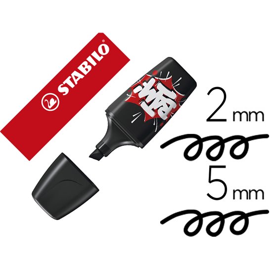 Rotulador Stabilo Boss Mini Fluorescente By Snooze One Negro