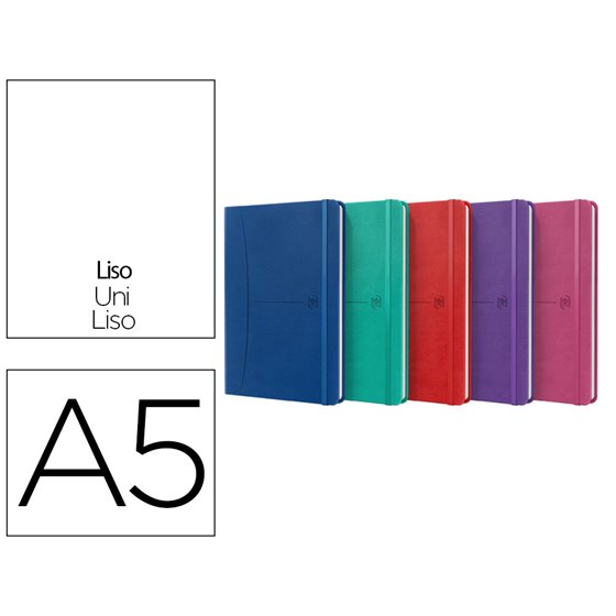 Cuaderno Oxford Cosida Tapa Extradura Din A5 80 Hojas Liso Colores Vivos Surtidos