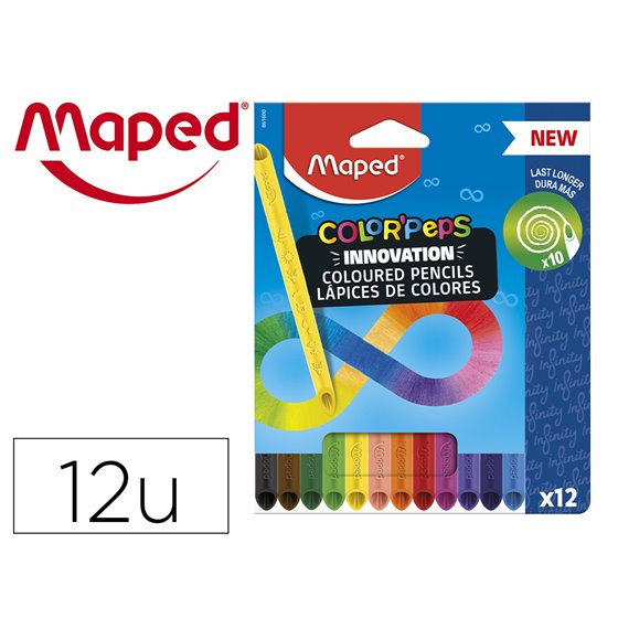 Lapices De Colores Maped Color Peps Infinity Caja De 12 Colores Surtidos