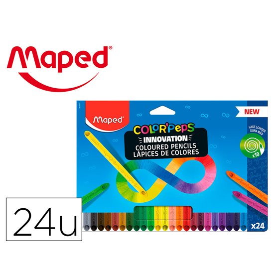 Lapices De Colores Maped Color Peps Infinity Caja De 24 Colores Surtidos