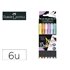 Rotulador Faber Castell Edicion Black Punta De Pincel Pastel Caja De 6 Unidades Colores Surtidos