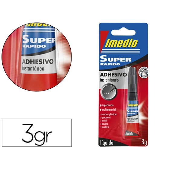 Pegamento Imedio Super Rapido Adhesivo Instantaneo Bote De 3 Gr