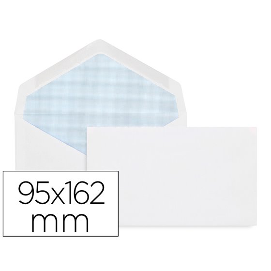 Sobre Liderpapel Blanco Con Fondo 95X162 Mm Engomado Solapa De Pico Paquete De 25 Unidades