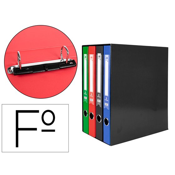 Modulo Liderpapel 4 Archivadores Folio 2 Anillas Mixtas 25Mm Colores Surtidos