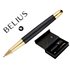 Boligrafo Y Estuche Belius Passion Dor Aluminio Textura Cepillada Color Negro Y Dorado Tinta Azul Caja Diseño