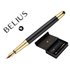 Pluma Y Estuche Belius Soiree Color Art Deco Negro Y Dorado Tinta Azul Caja De Diseño