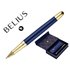Boligrafo Y Estuche Belius Soiree Color Azul Marino Y Dorado Tinta Azul Caja De Diseño