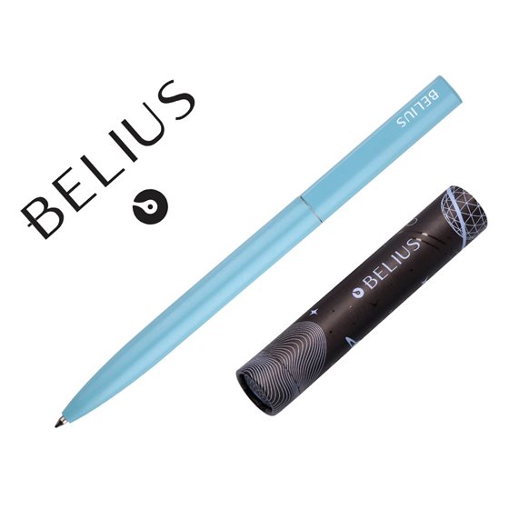 Boligrafo Belius Rocket B Aluminio Color Minimalista Azul Tinta Azul Caja Cilindrica