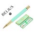 Boligrafo Belius Macaron Bliss Forma Hexagonal Color Verde Dorado Tinta Azul Caja De Diseño
