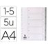 Separador Numerico Q-Connect Plastico 1-5 Juego De 5 Separadores Din A4 Multitaladro