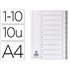 Separador Numerico Q-Connect Plastico 1-10 Juego De 10 Separadores Din A4 Multitaladro