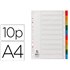 Separador Q-Connect Plastico Juego De 10 Separadores Din A4 Multitaladro