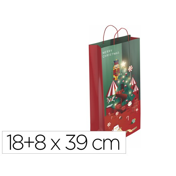 Bolsa Para Regalo Basika Para Botella Nv2303 18+8X39 Cm