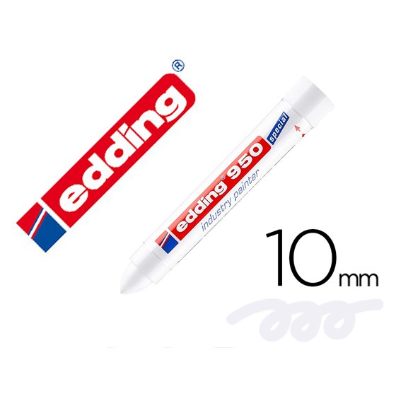 Marcador Edding Permanente 950 Pasta Opaca Blanco Punta Redonda 10 Mm Para Superficies Oxidadas/Rugosas