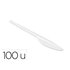 Cuchillo De Plastico Blanco Reutilizable Paquete De 100 Unidades