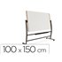 Pizarra Blanca Rocada Lacada Magnetica Marco Aluminio Doblecara Volteable Curve Con Ruedas 100X150 Cm