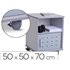Mesa Auxiliar Rocada Rd-4030 Para Fotocopiadoras/Fax Melamina Con Ruedas Y Puerta Metalica Color Gris 50X50X70