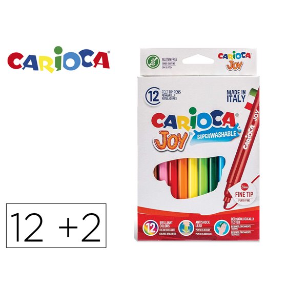 Rotulador Carioca Joy Estuche De 12 Unidades Colores Surtidos + 2 Gratis