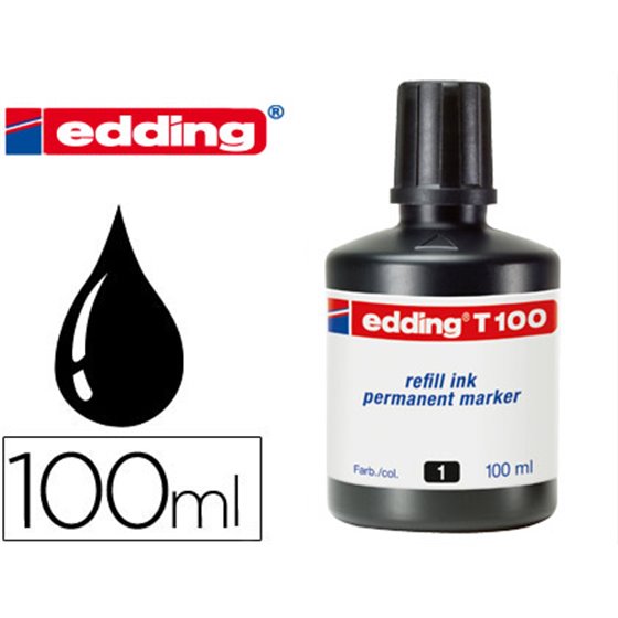 Tinta Rotulador Edding T-100 Negro Bote 100 Ml
