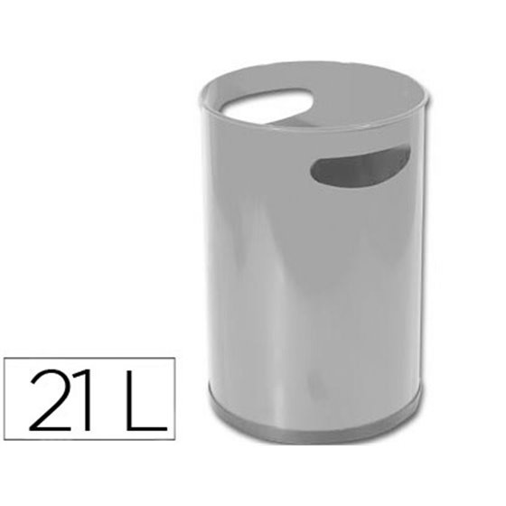 Papelera Metalica Con Asas 101 Gris 32X21 Cm