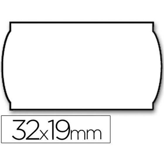 Etiquetas Meto Onduladas 32X19 Mm Lisa Removible Blanca Rollo 1000 Etiquetas