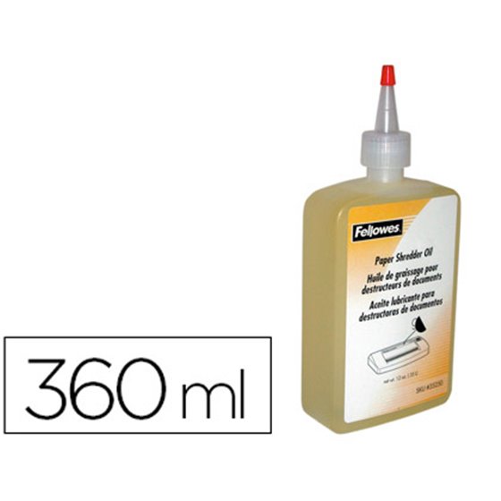 Aceite Lubricante Fellowes Para Destructora De Documentos Bote De 360 Ml
