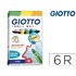 Rotulador Giotto Turbo Maxi Caja De 6 Colores Lavables Con Punta Bloqueada