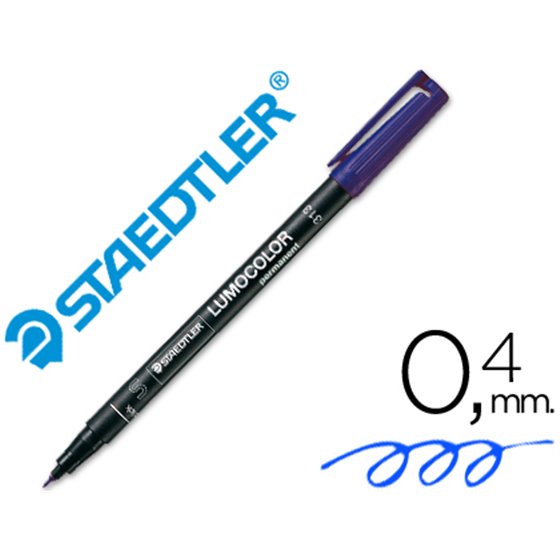 Rotulador Staedtler Lumocolor Retroproyeccion Punta De Fibra Permanente 313-3 Azul Punta Super Fina Redonda 0.4 Mm