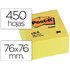 Bloc De Notas Adhesivas Quita Y Pon Post-It 76X76X45 Mm Cubo Color Amarillo 450 Hojas