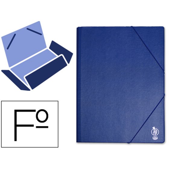 Carpeta Liderpapel Gomas Folio Solapas Plastico Azul