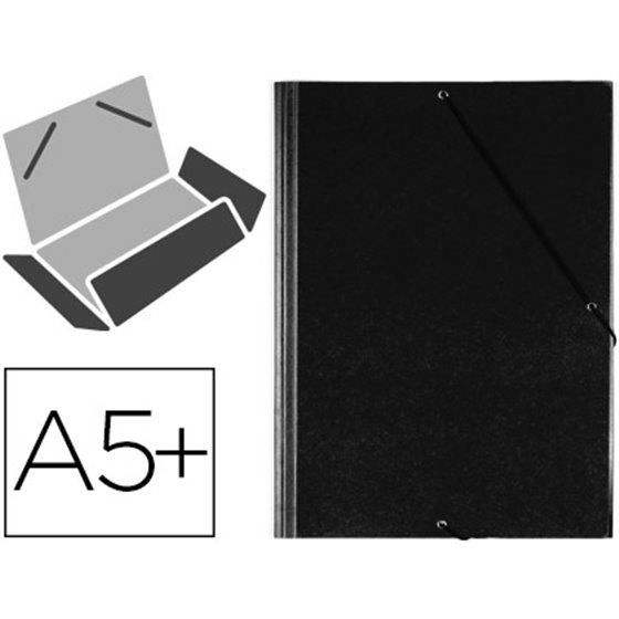 Carpeta Gomas Solapas Plastico Saro Cuarto Negro