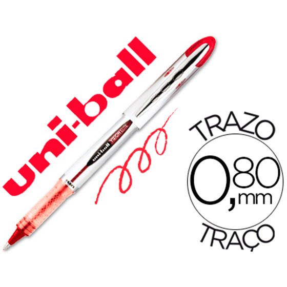 Rotulador Uni-Ball Roller Ub-200 Vision Rojo 0,8 Mm -Unidad