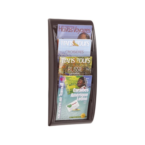 Expositor Mural Paperflow Din A4 Negro 4 Casillas 650X290X95 Mm