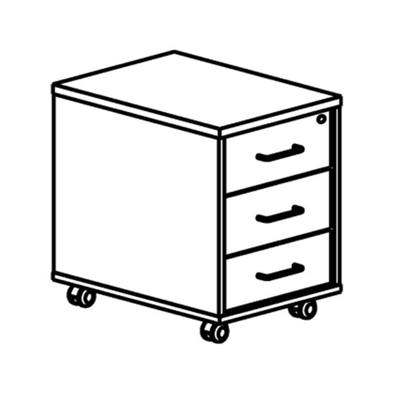 Cajonera Rocada Con 3 Cajones Serie Store 58X40X59,5 Acabado Aa01 Haya/Haya