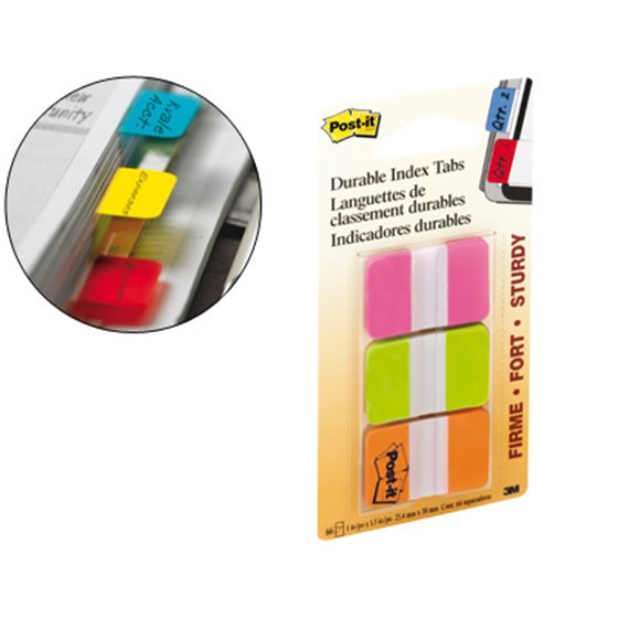 Banderitas Separadoras Rigidas Dispensador 3 Colores Post-It Index 686-Pgo Medianos22 Banderitas Por Color