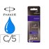 Tinta Estilografica Parker Azul Real Caja De 5 Cartuchos