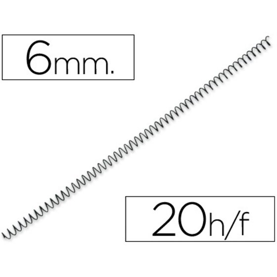 Espiral Metalico Yosan Negro Paso 64 5:1 6 Mm Calibre 1,00 Mm