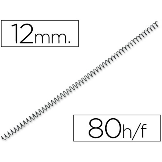 Espiral Metalico Yosan Negro Paso 64 5:1 12 Mm Calibre 1,00 Mm