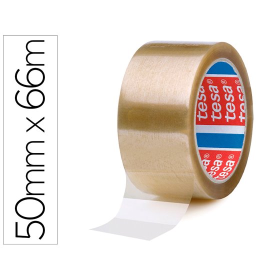 Cinta Adhesiva Tesa Pp Transparente 66 Mt X 50 Mm Para Embalaje
